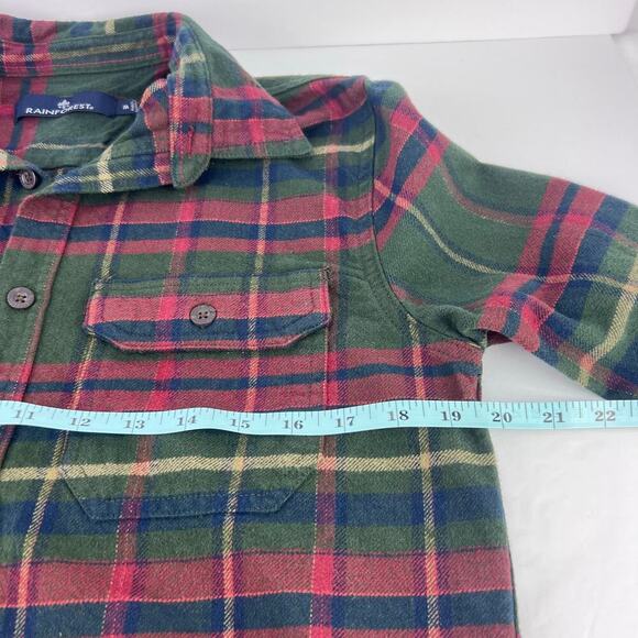 EUC Rainforest Heavyweight Hunter Green Corduroy Flip Cuff Plaid Flannel Shirt M - Picture 10 of 11